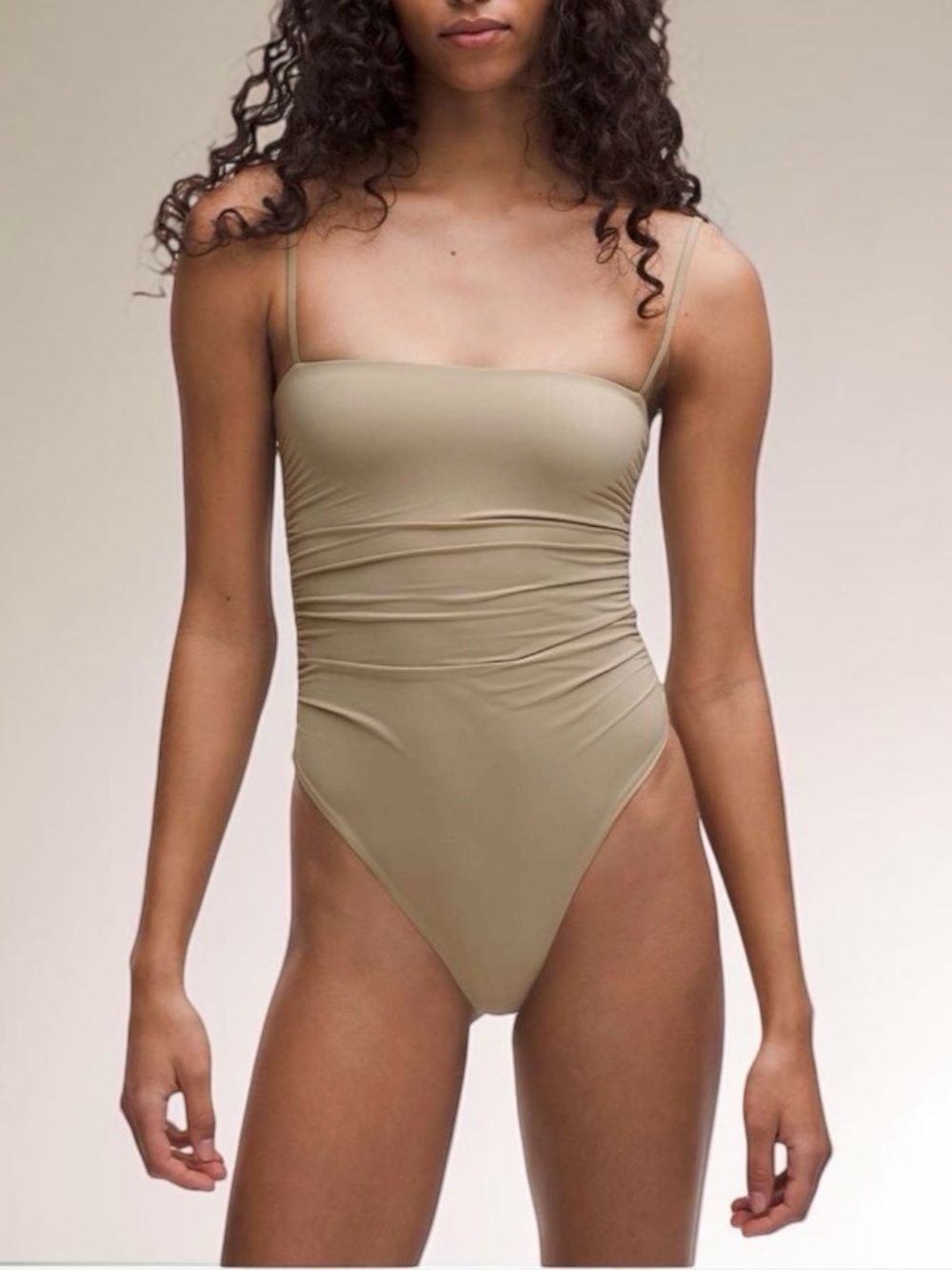 NWT Lululemon Wundermost Ultra-Soft Nulu Ruched Cami Bodysuit
Sheer Oak small - Picture 6 of 11